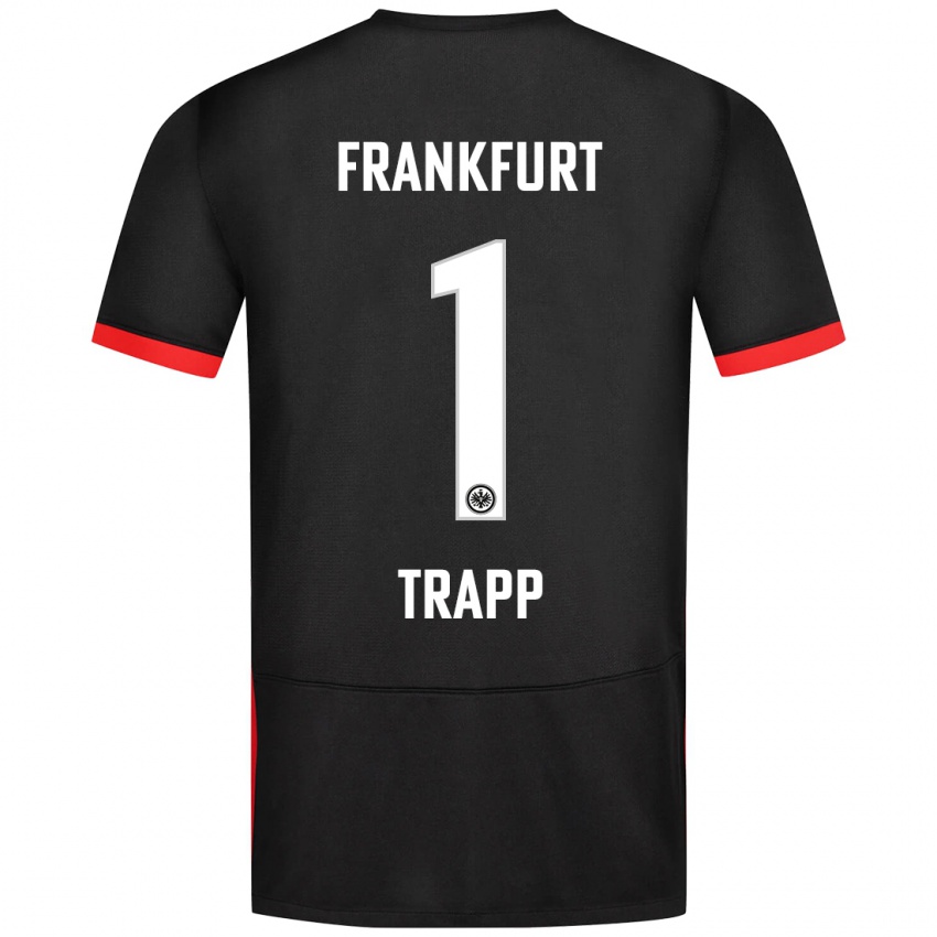 Herren Kevin Trapp #1 Schwarz Auswärtstrikot Trikot 2024/25 T-Shirt