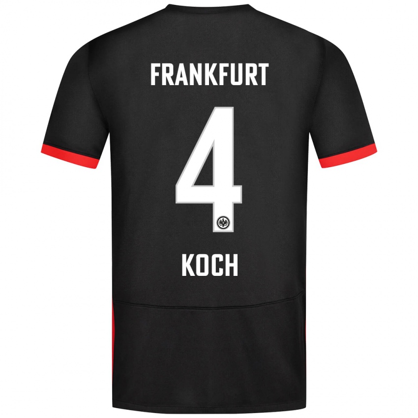 Herren Robin Koch #4 Schwarz Auswärtstrikot Trikot 2024/25 T-Shirt