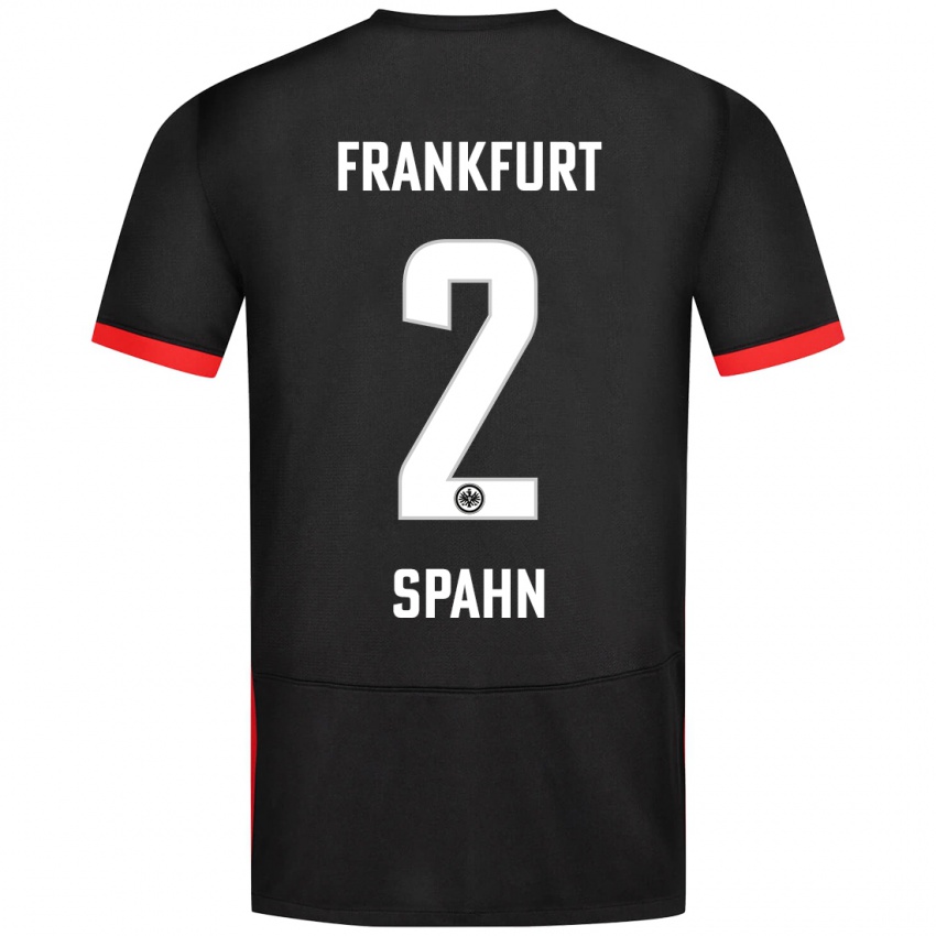 Herren Maurice Spahn #2 Schwarz Auswärtstrikot Trikot 2024/25 T-Shirt