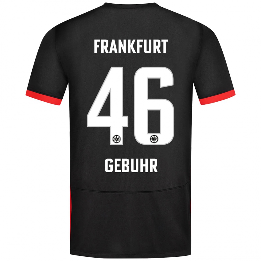 Herren Dario Gebuhr #46 Schwarz Auswärtstrikot Trikot 2024/25 T-Shirt