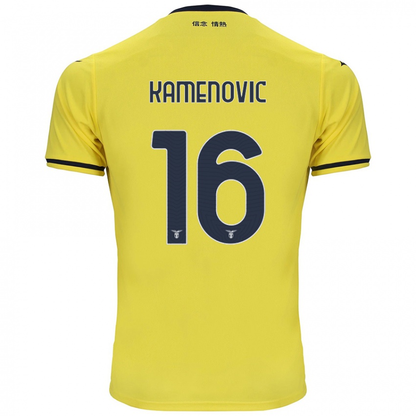 Herren Dimitrije Kamenovic #16 Gelb Auswärtstrikot Trikot 2024/25 T-Shirt