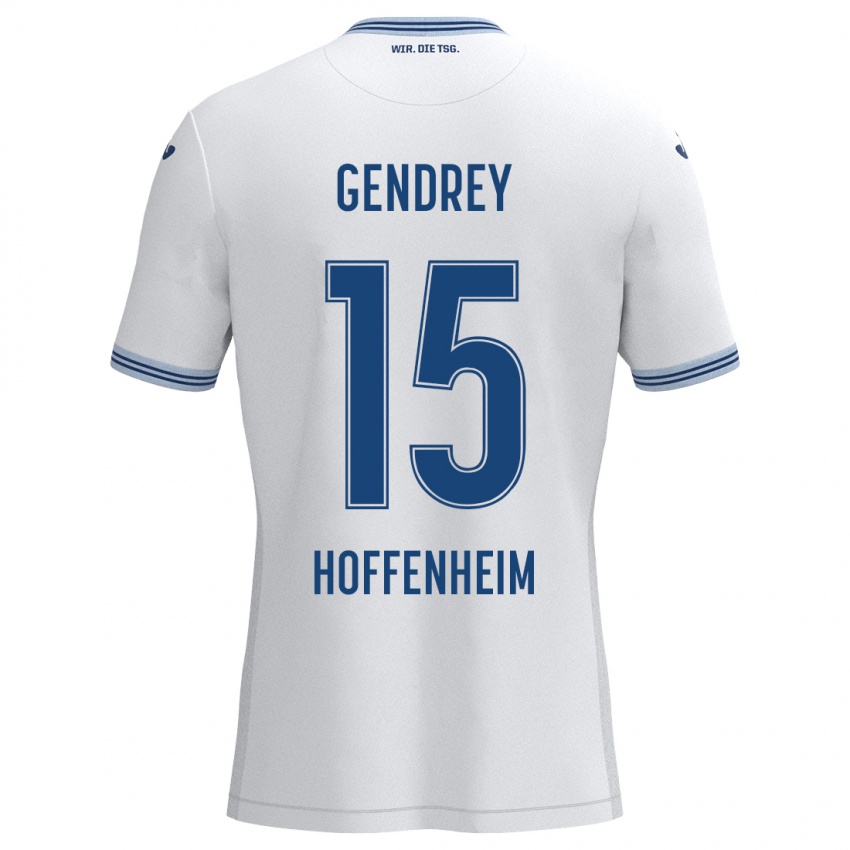 Herren Valentin Gendrey #15 Weiß Schwarz Auswärtstrikot Trikot 2024/25 T-Shirt