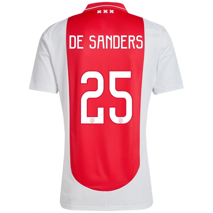 Damen Kay-Lee De Sanders #25 Rot Weiß Heimtrikot Trikot 2024/25 T-Shirt