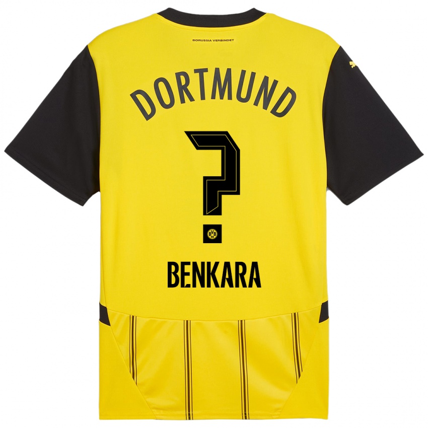 Damen Elias Benkara #0 Gelb Schwarz Heimtrikot Trikot 2024/25 T-Shirt