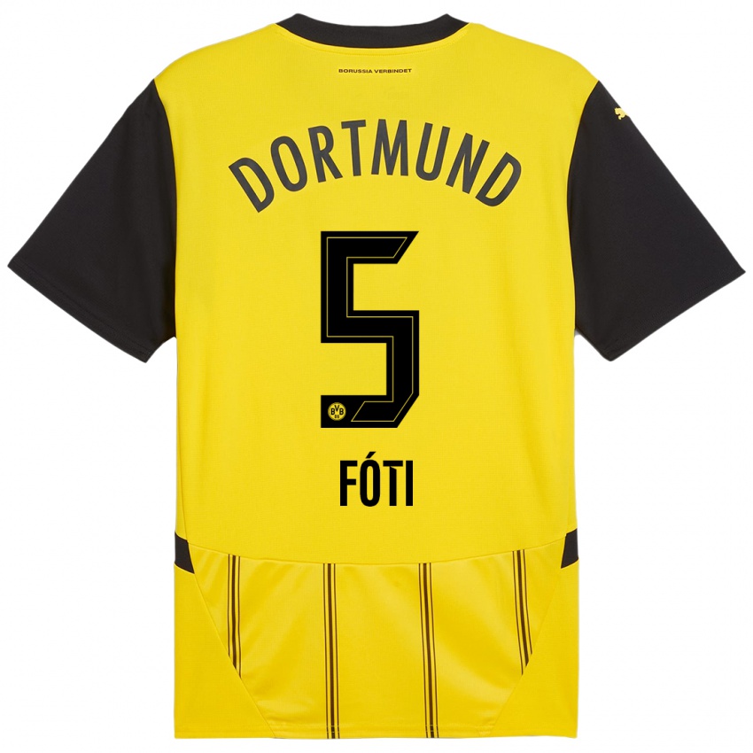 Damen António Fóti #5 Gelb Schwarz Heimtrikot Trikot 2024/25 T-Shirt