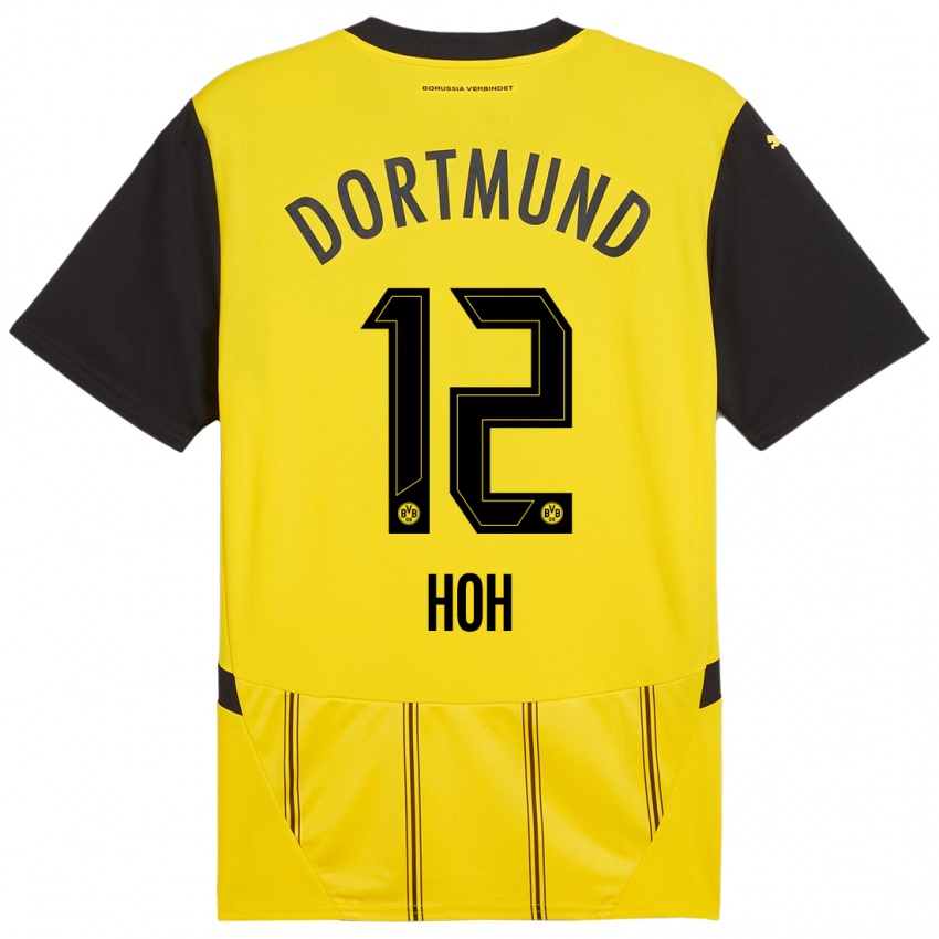 Damen Hendrik Hoh #12 Gelb Schwarz Heimtrikot Trikot 2024/25 T-Shirt