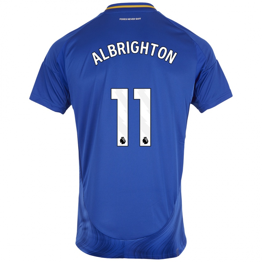 Damen Marc Albrighton #11 Blau Weiß Heimtrikot Trikot 2024/25 T-Shirt