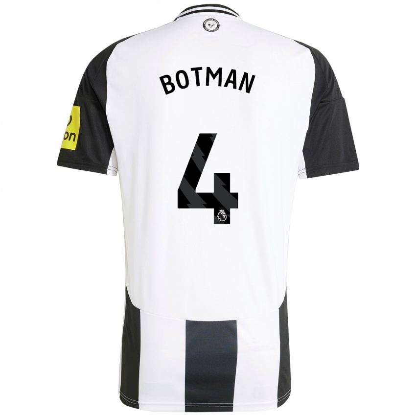 Damen Sven Botman #4 Weiß Schwarz Heimtrikot Trikot 2024/25 T-Shirt