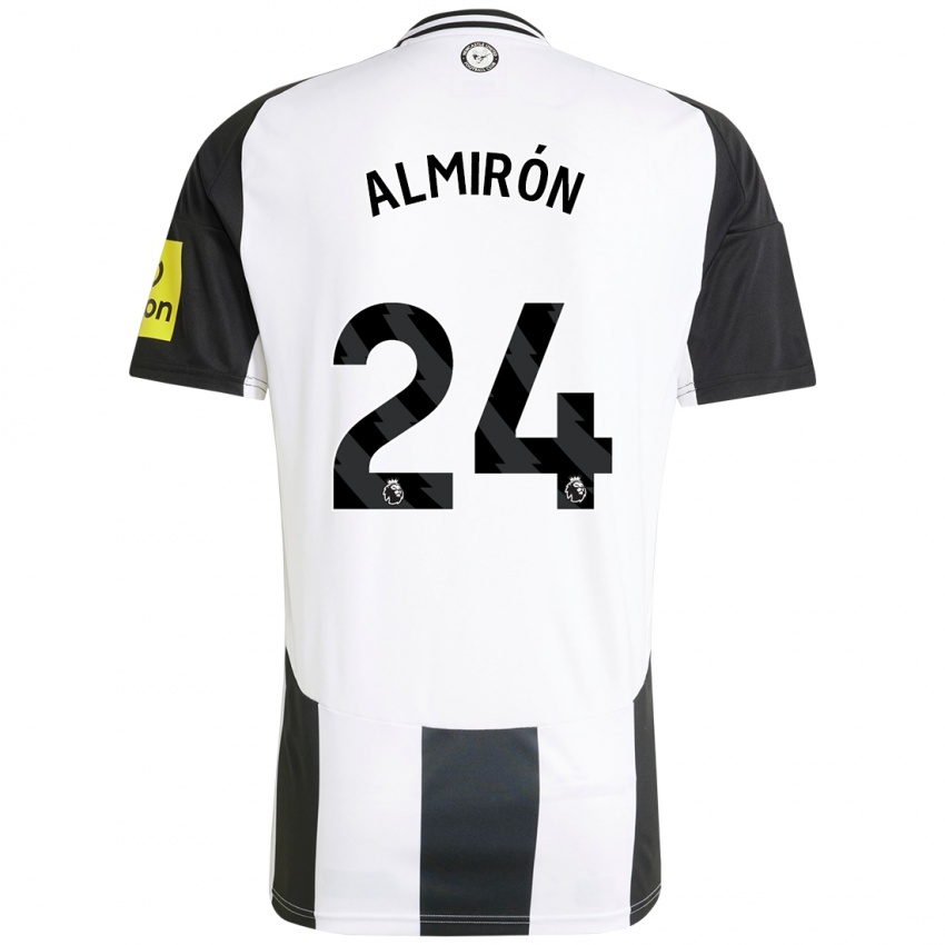 Damen Miguel Almiron #24 Weiß Schwarz Heimtrikot Trikot 2024/25 T-Shirt