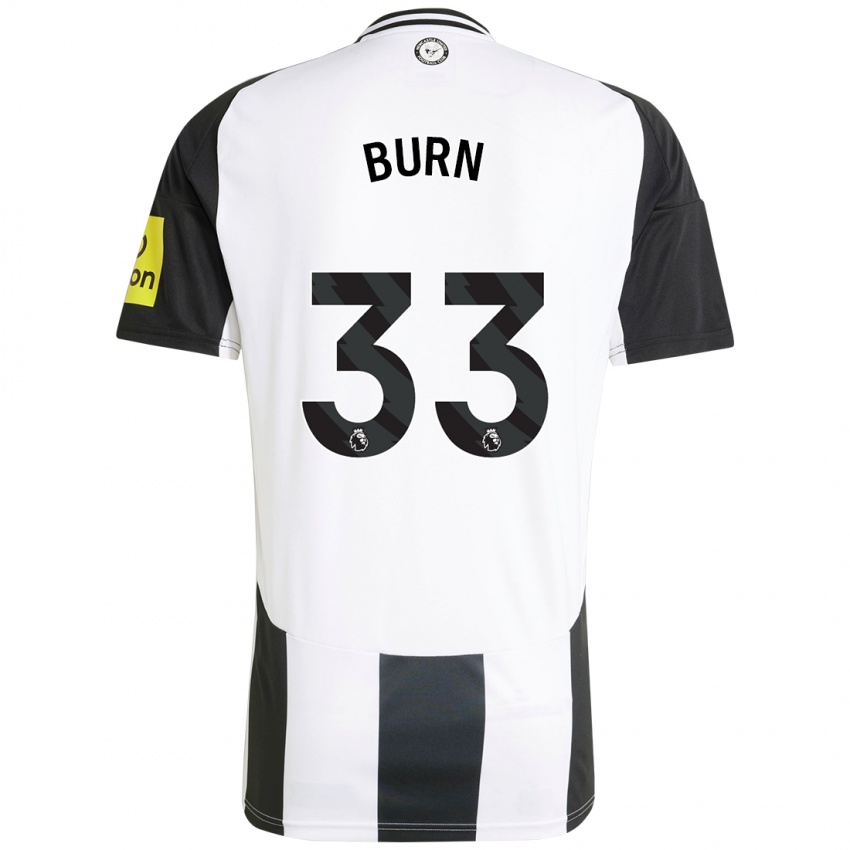 Damen Dan Burn #33 Weiß Schwarz Heimtrikot Trikot 2024/25 T-Shirt