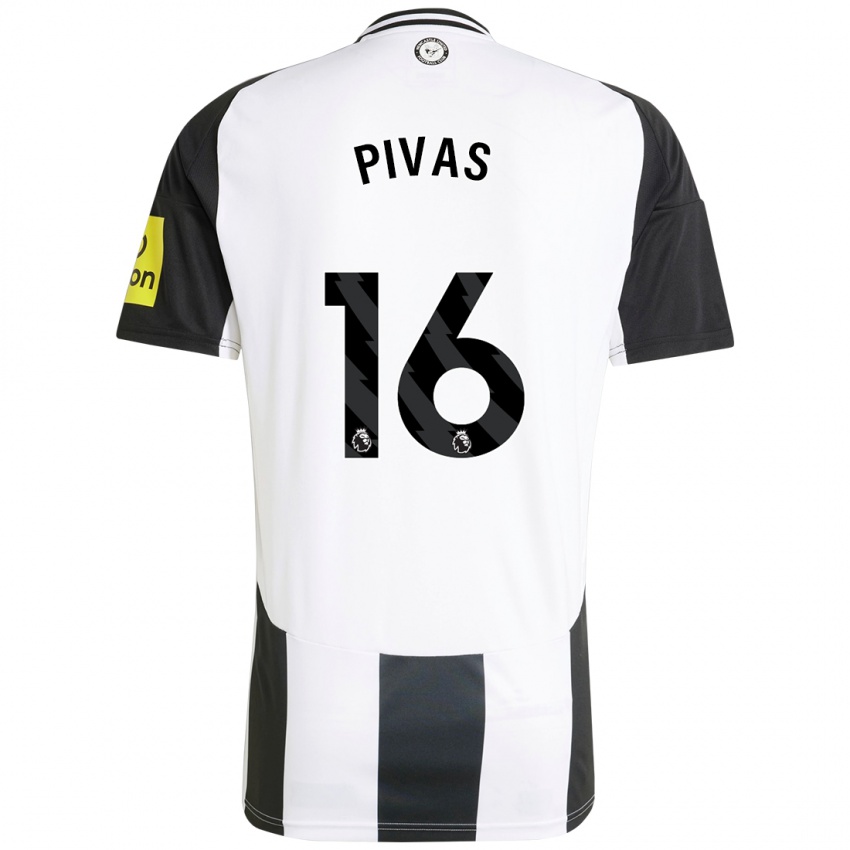 Damen Miodrag Pivas #16 Weiß Schwarz Heimtrikot Trikot 2024/25 T-Shirt