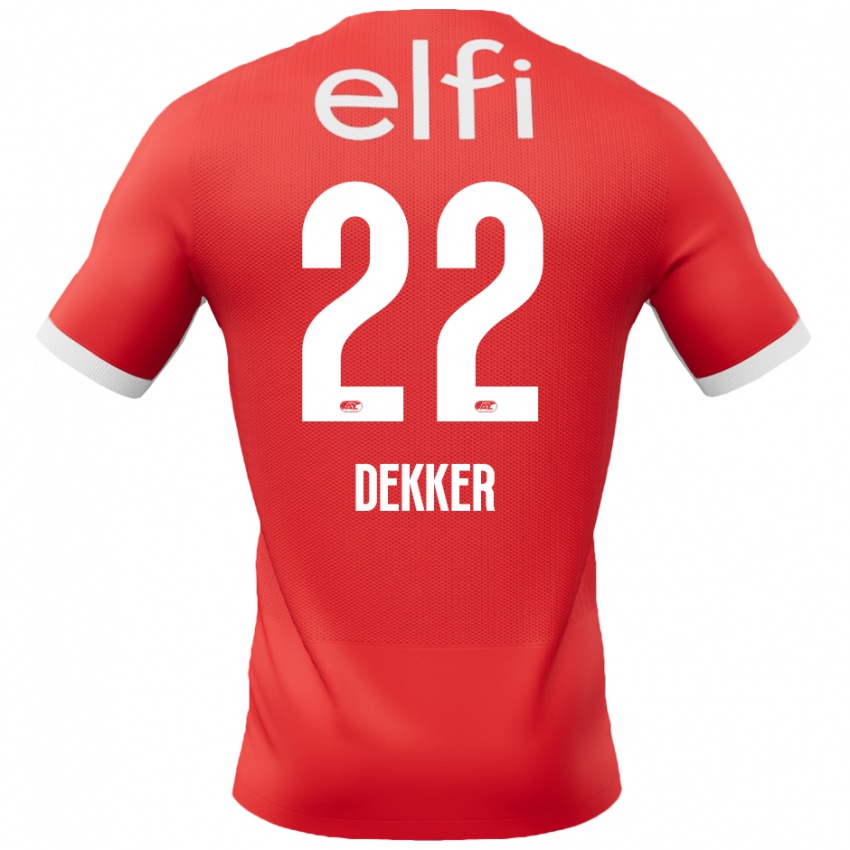 Damen Maxim Dekker #22 Rot Weiß Heimtrikot Trikot 2024/25 T-Shirt