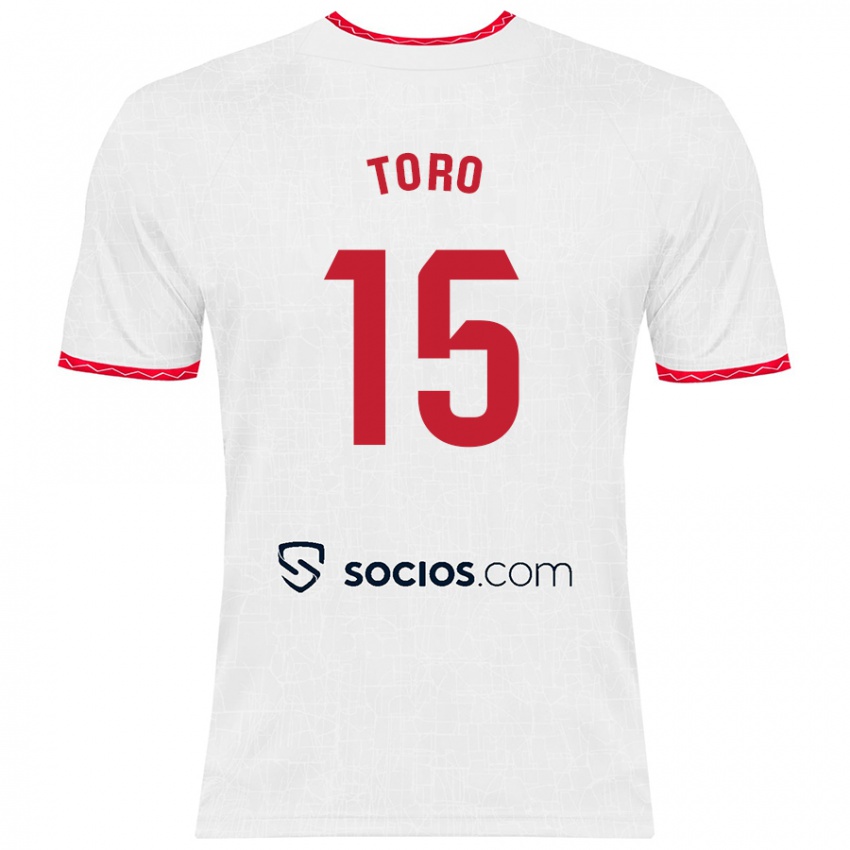 Damen Juanan Toro #15 Weiß Rot Heimtrikot Trikot 2024/25 T-Shirt