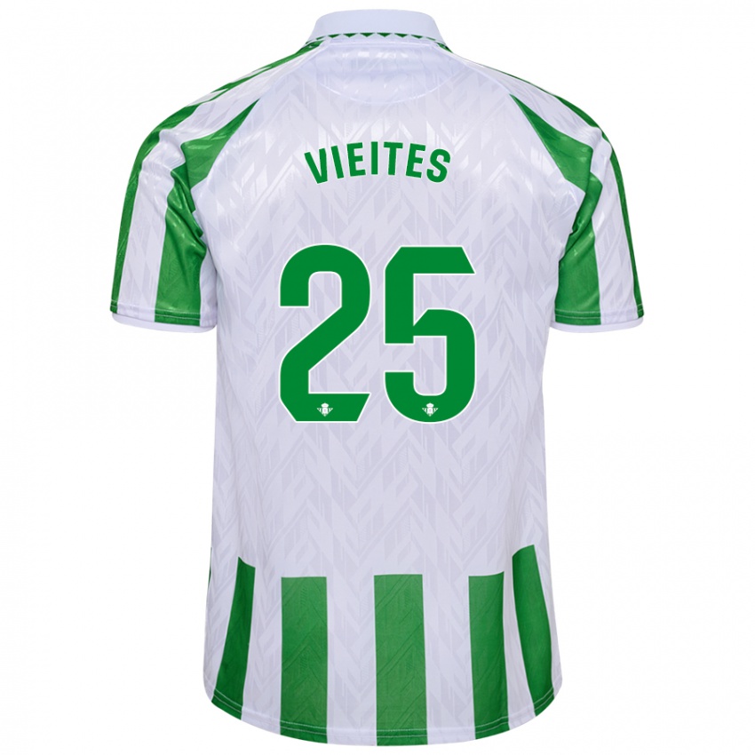 Damen Fran Vieites #25 Grün Weiße Streifen Heimtrikot Trikot 2024/25 T-Shirt