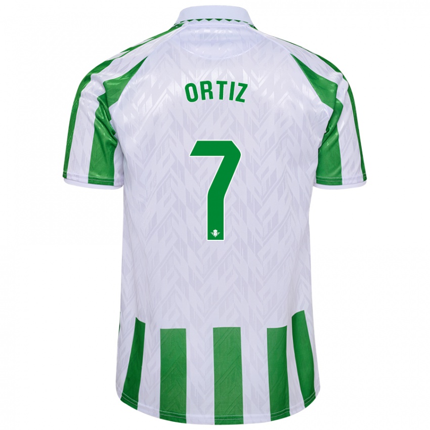 Damen Ángel Ortiz #7 Grün Weiße Streifen Heimtrikot Trikot 2024/25 T-Shirt