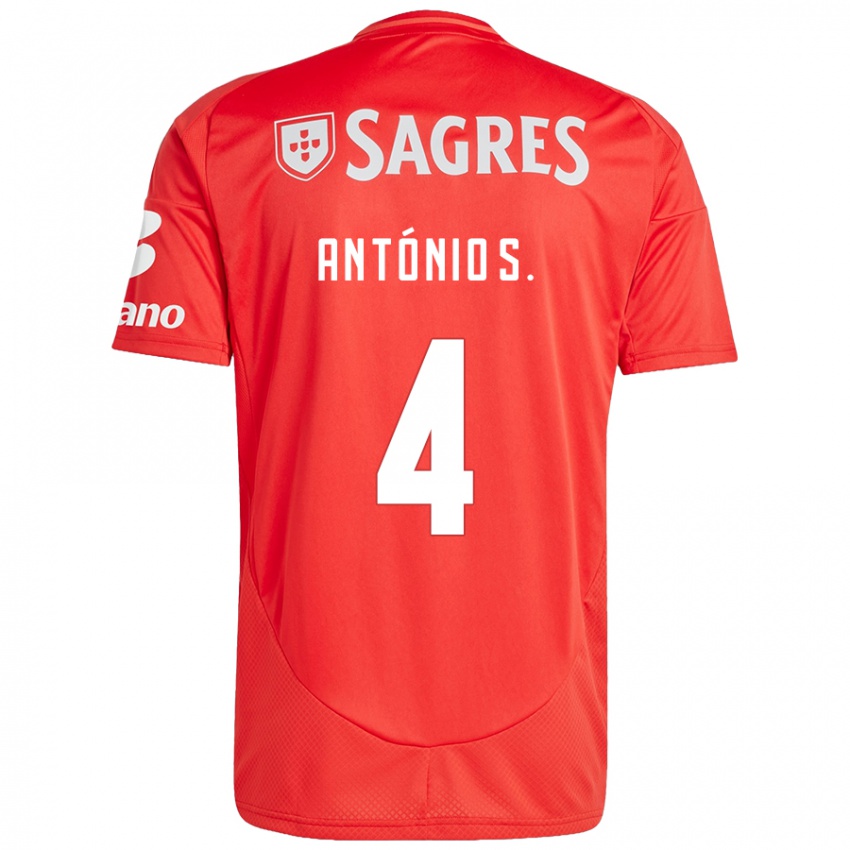 Damen Antonio Silva #4 Rot Weiß Heimtrikot Trikot 2024/25 T-Shirt