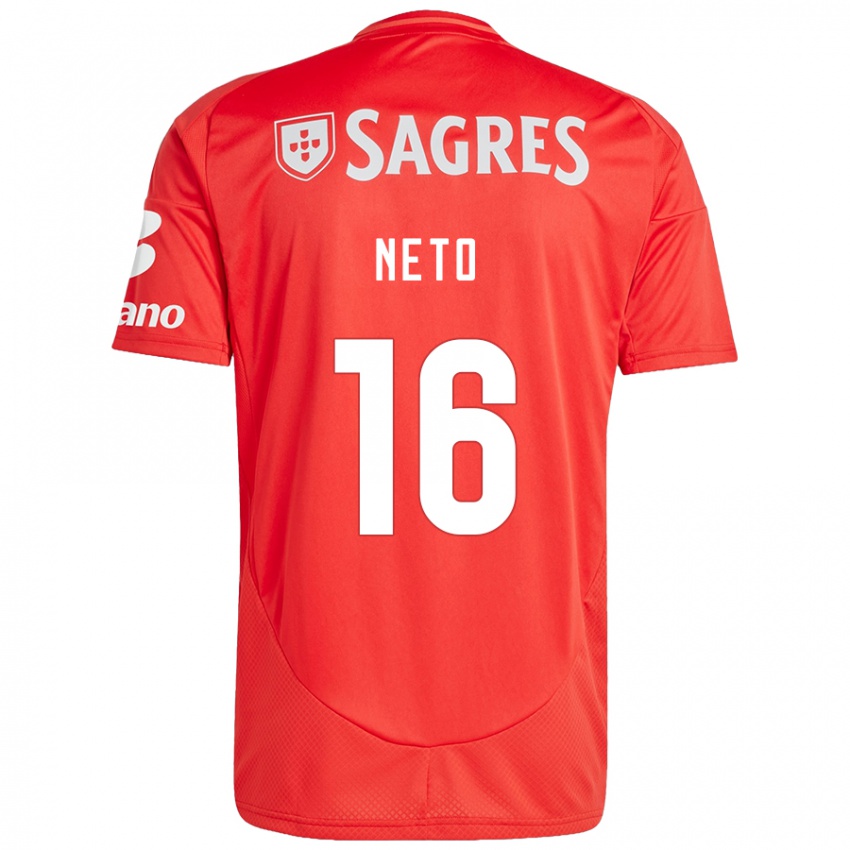 Damen Martim Neto #16 Rot Weiß Heimtrikot Trikot 2024/25 T-Shirt