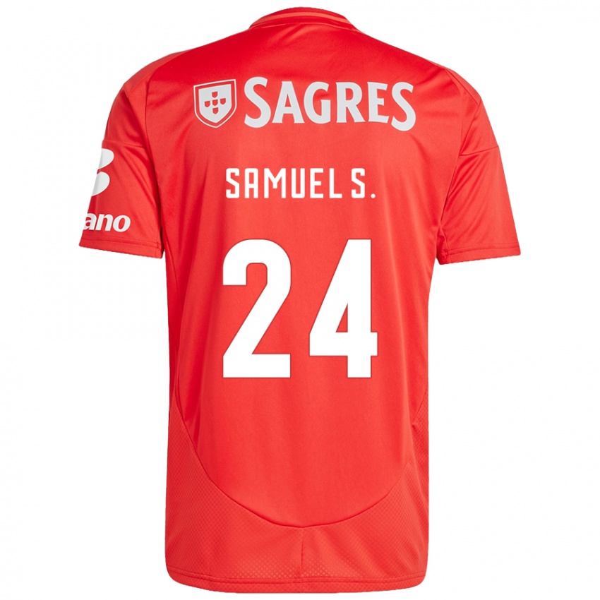 Damen Samuel Soares #24 Rot Weiß Heimtrikot Trikot 2024/25 T-Shirt