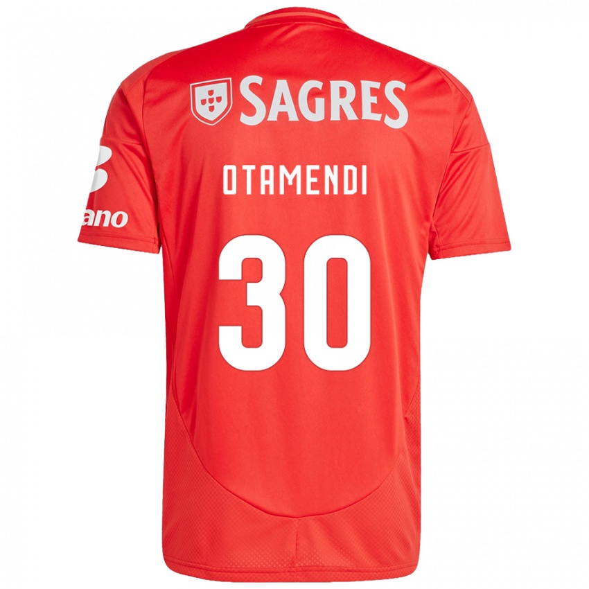 Damen Nicolas Otamendi #30 Rot Weiß Heimtrikot Trikot 2024/25 T-Shirt