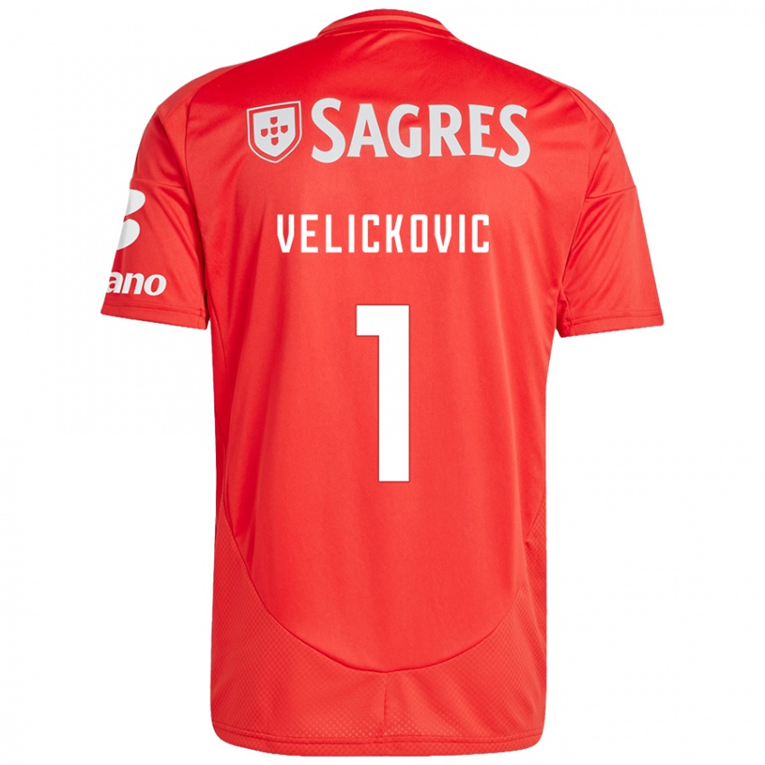 Damen Luka Velickovic #1 Rot Weiß Heimtrikot Trikot 2024/25 T-Shirt