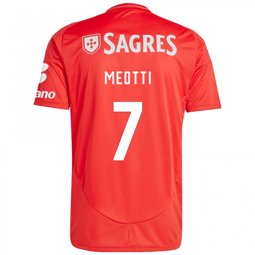 Damen Carlos Meotti #7 Rot Weiß Heimtrikot Trikot 2024/25 T-Shirt