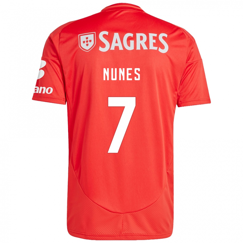 Damen Bernardo Nunes #7 Rot Weiß Heimtrikot Trikot 2024/25 T-Shirt