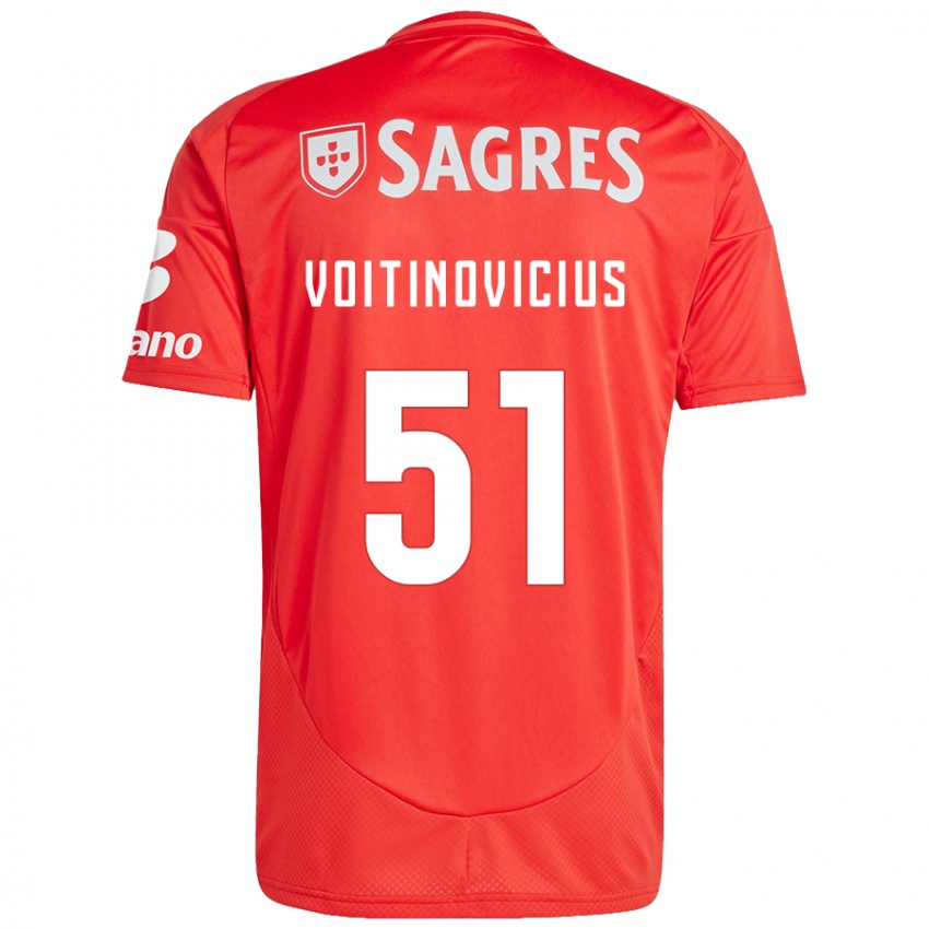 Damen Arnas Voitinovicius #51 Rot Weiß Heimtrikot Trikot 2024/25 T-Shirt