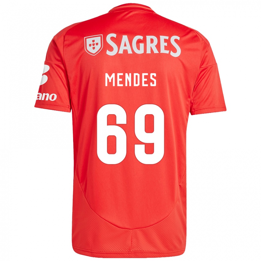 Damen Vladimir Mendes #69 Rot Weiß Heimtrikot Trikot 2024/25 T-Shirt