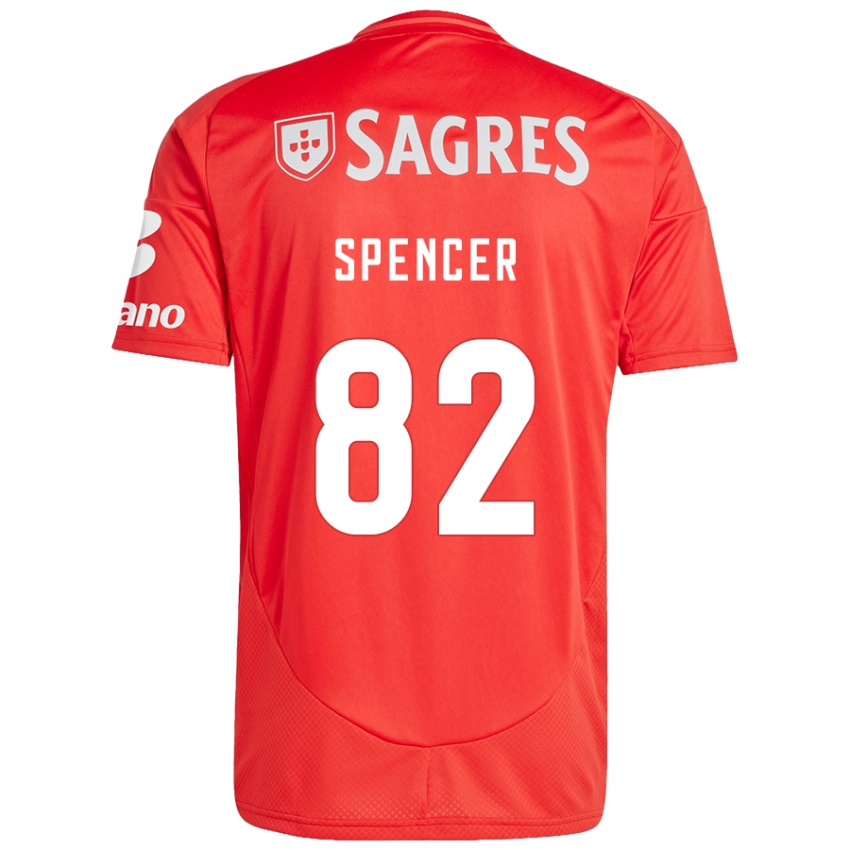 Damen Diogo Spencer #82 Rot Weiß Heimtrikot Trikot 2024/25 T-Shirt