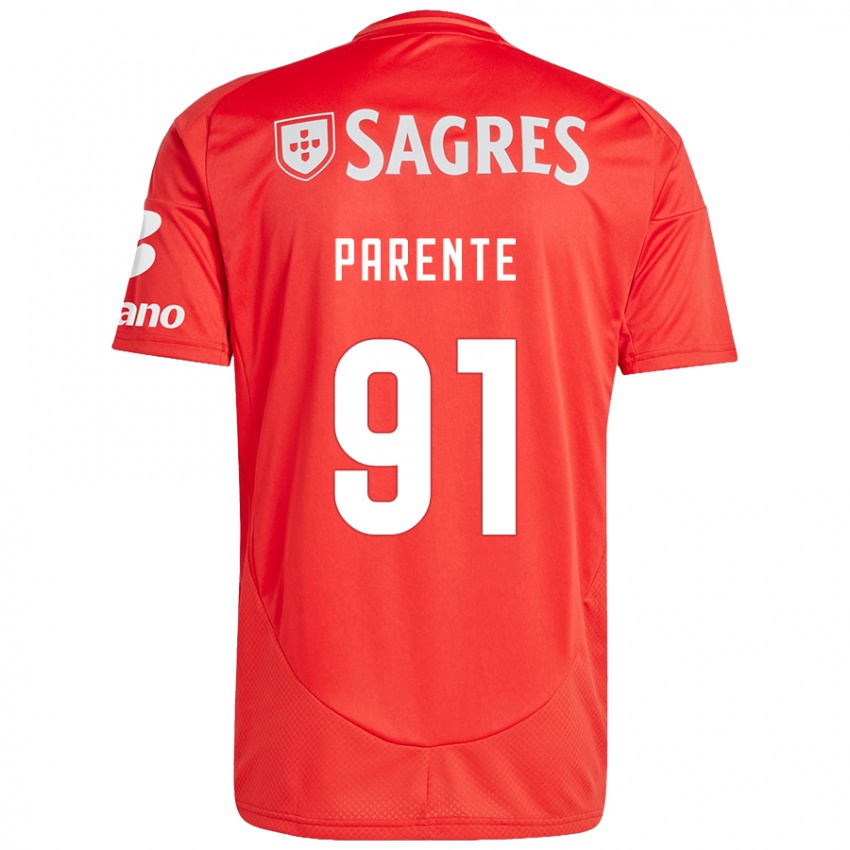 Damen Tiago Parente #91 Rot Weiß Heimtrikot Trikot 2024/25 T-Shirt