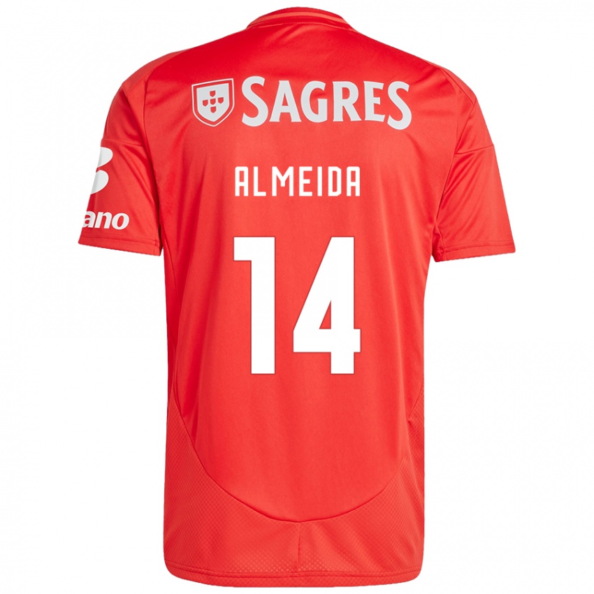 Damen Letícia Almeida #14 Rot Weiß Heimtrikot Trikot 2024/25 T-Shirt