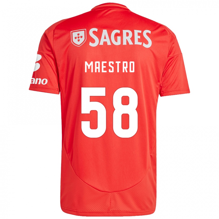 Damen Maestro #58 Rot Weiß Heimtrikot Trikot 2024/25 T-Shirt