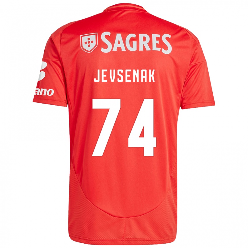 Damen Zan Jevsenak #74 Rot Weiß Heimtrikot Trikot 2024/25 T-Shirt