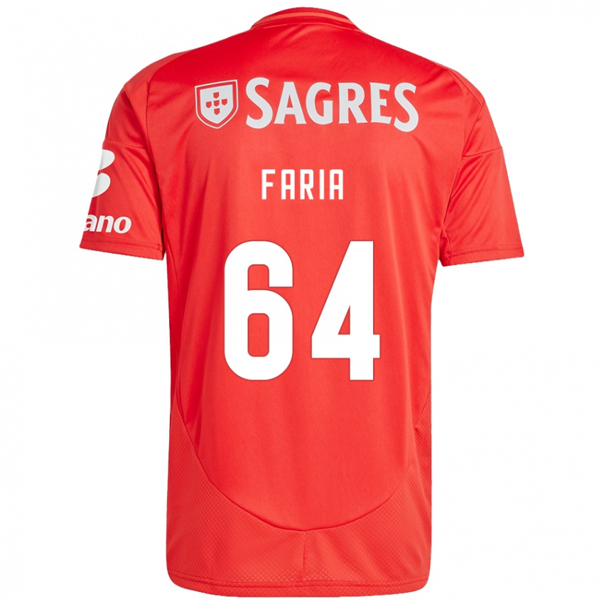 Damen Hugo Faria #64 Rot Weiß Heimtrikot Trikot 2024/25 T-Shirt