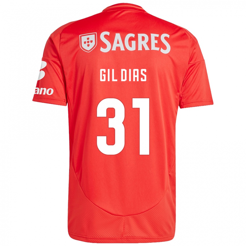 Damen Gil Dias #31 Rot Weiß Heimtrikot Trikot 2024/25 T-Shirt