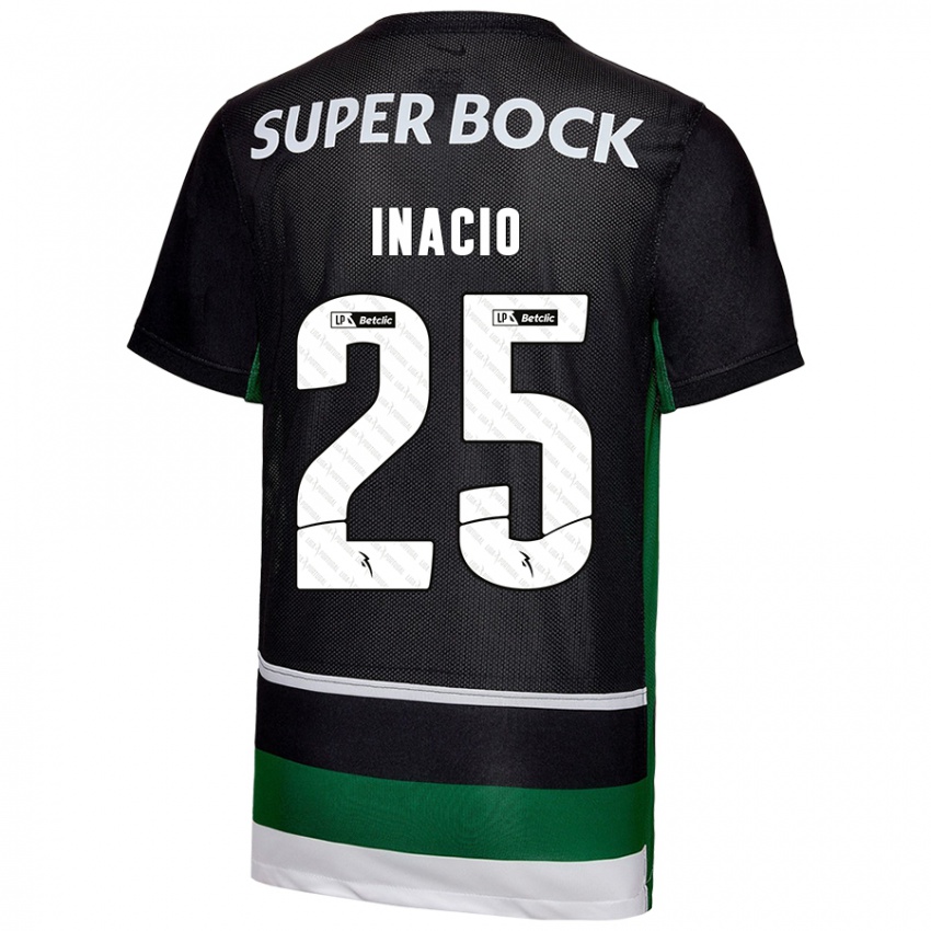 Damen Goncalo Inacio #25 Schwarz Weiß Grün Heimtrikot Trikot 2024/25 T-Shirt