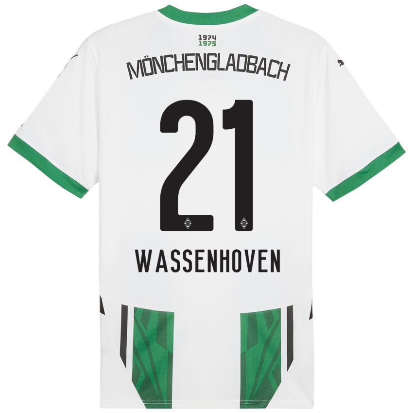 Damen Michelle Wassenhoven #21 Weiß Grün Heimtrikot Trikot 2024/25 T-Shirt