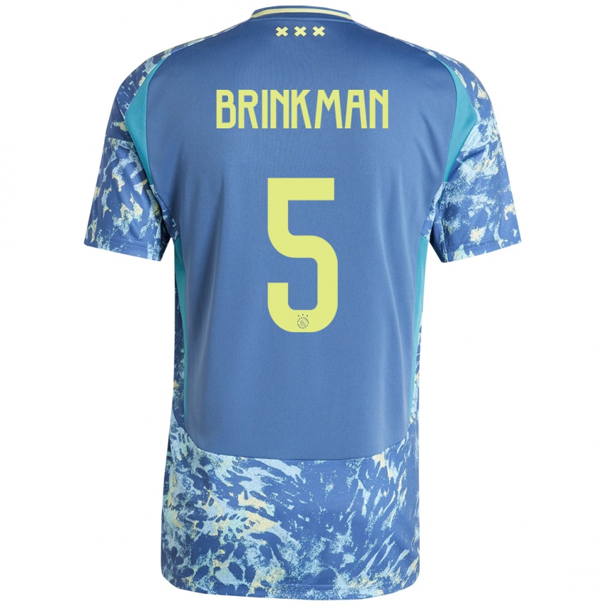 Damen Tim Brinkman #5 Grau Blau Gelb Auswärtstrikot Trikot 2024/25 T-Shirt