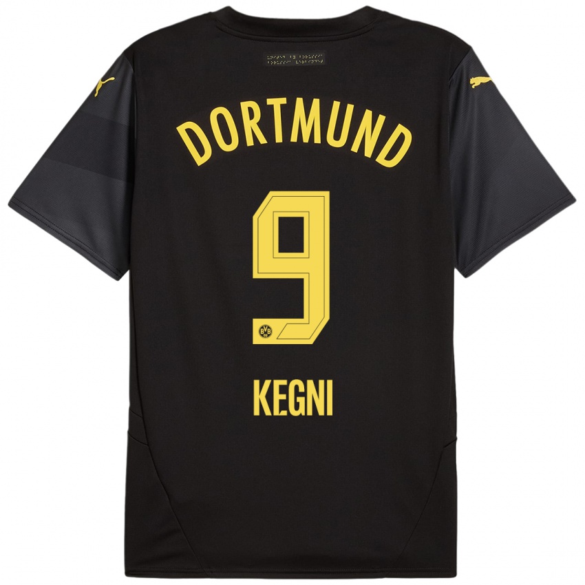 Damen Pharell Kegni #9 Schwarz Gelb Auswärtstrikot Trikot 2024/25 T-Shirt