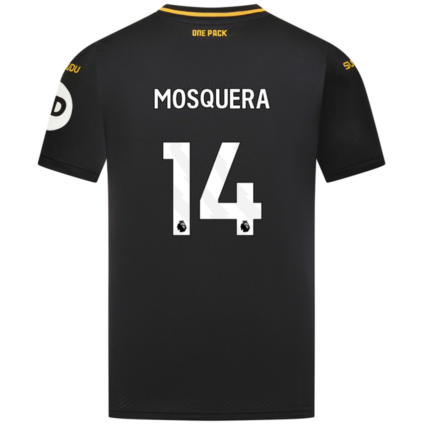 Damen Yerson Mosquera #14 Schwarz Auswärtstrikot Trikot 2024/25 T-Shirt