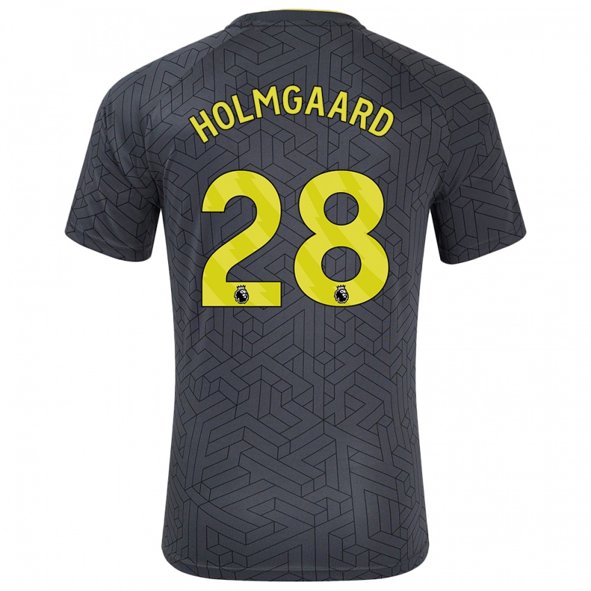 Damen Karen Holmgaard #28 Schwarz Gelb Auswärtstrikot Trikot 2024/25 T-Shirt