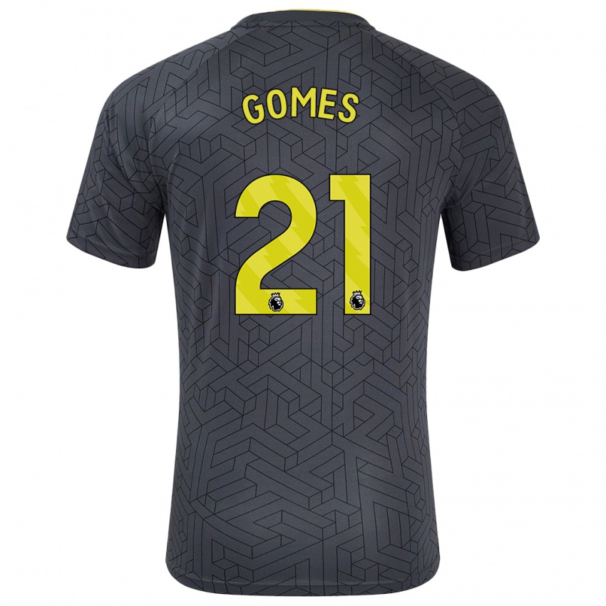 Damen Andre Gomes #21 Schwarz Gelb Auswärtstrikot Trikot 2024/25 T-Shirt