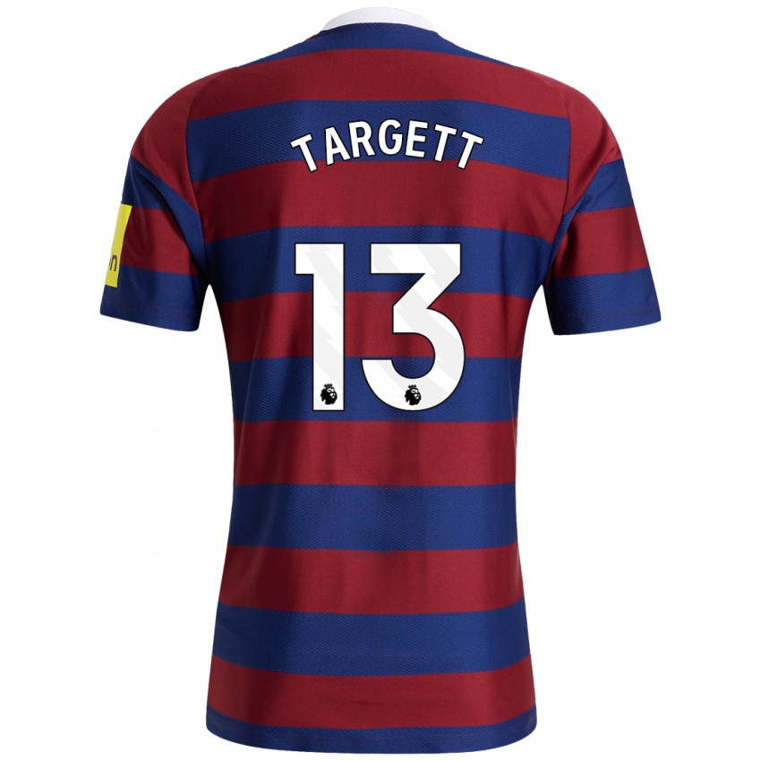 Damen Matt Targett #13 Burgunderrot Marineblau Auswärtstrikot Trikot 2024/25 T-Shirt