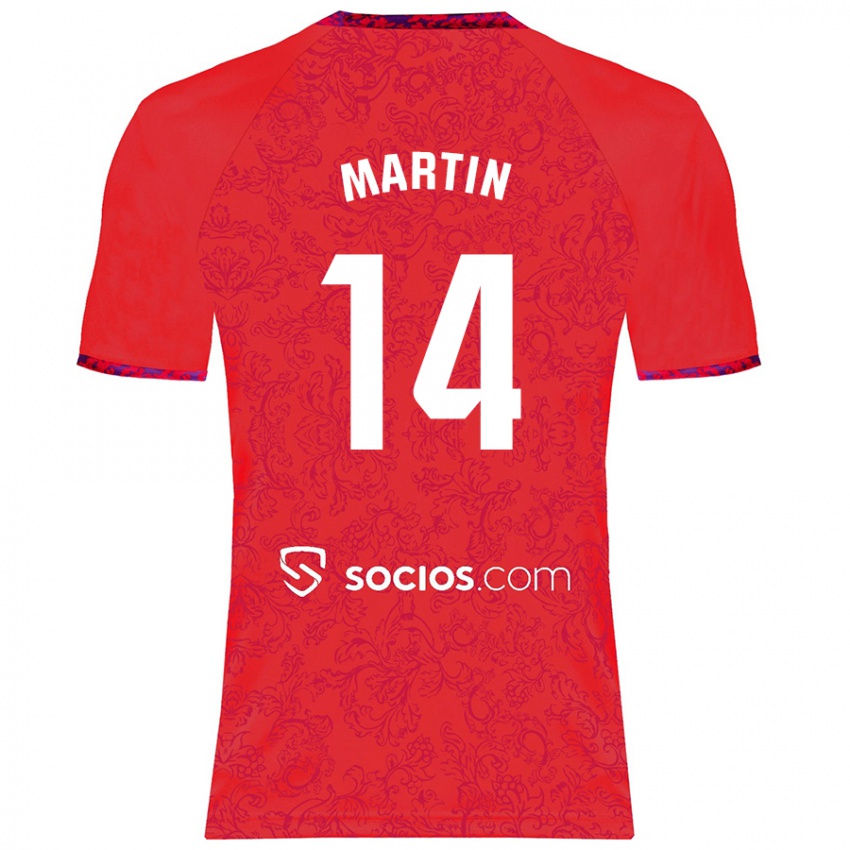 Damen Nazareth Martín #14 Rot Auswärtstrikot Trikot 2024/25 T-Shirt