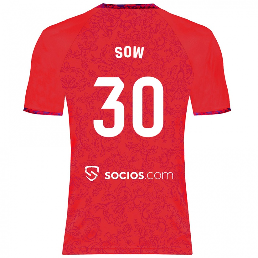 Damen Ibrahima Sow #30 Rot Auswärtstrikot Trikot 2024/25 T-Shirt