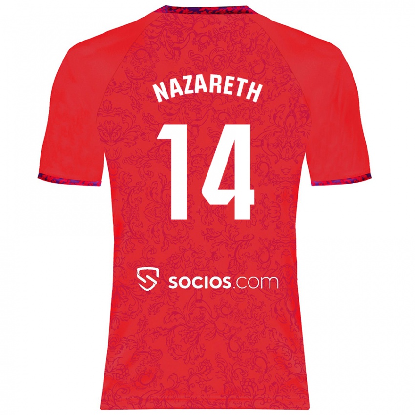 Damen Nazaret Martín #14 Rot Auswärtstrikot Trikot 2024/25 T-Shirt