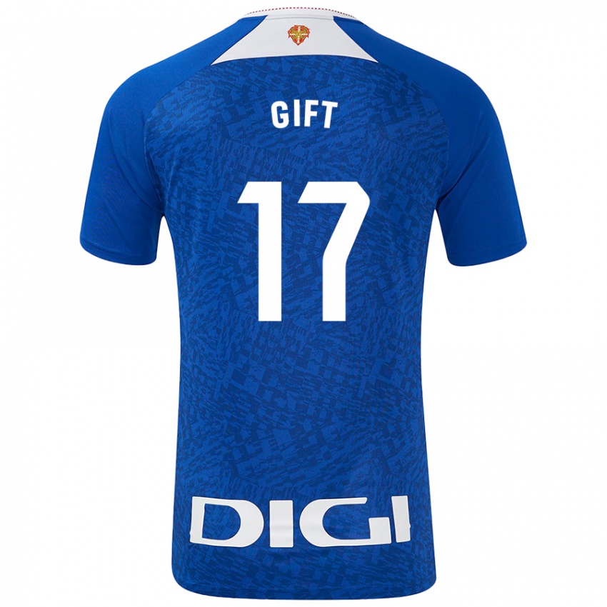 Damen Elijah Gift #17 Königsblau Auswärtstrikot Trikot 2024/25 T-Shirt