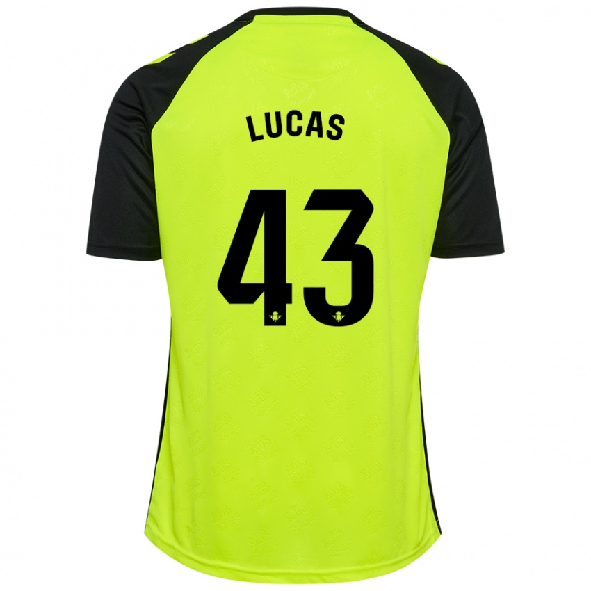 Damen Lucas Alcázar #43 Fluoreszierendes Gelb Schwarz Auswärtstrikot Trikot 2024/25 T-Shirt