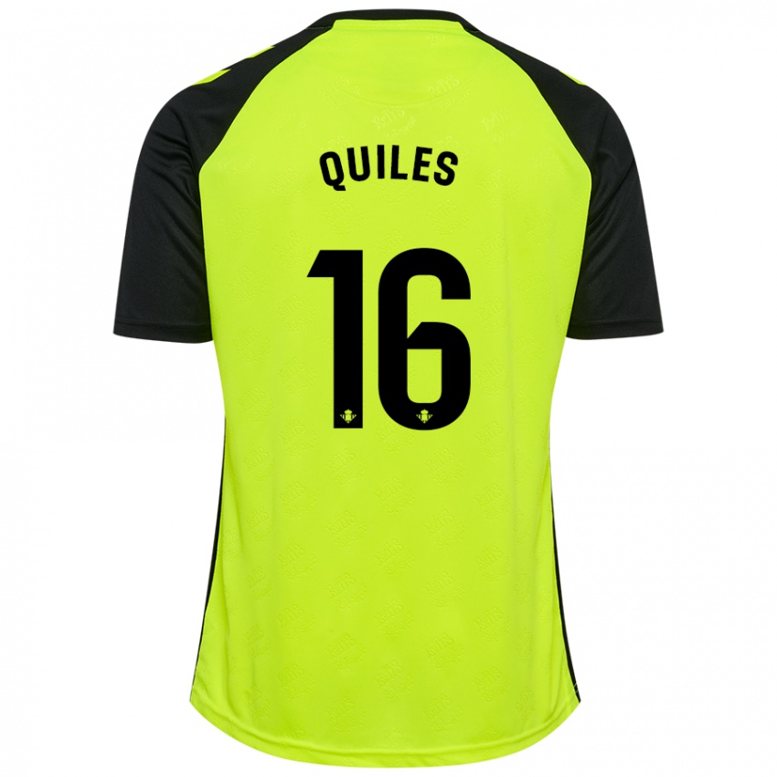 Damen Violeta García Quiles #16 Fluoreszierendes Gelb Schwarz Auswärtstrikot Trikot 2024/25 T-Shirt