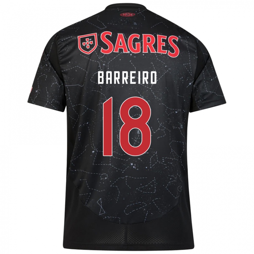 Damen Leandro Barreiro #18 Schwarz Rot Auswärtstrikot Trikot 2024/25 T-Shirt